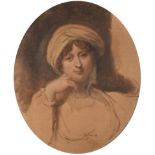 Attributed to George Henry Harlow (1787-1819) Unfinished portrait of Mary, Countess of Northesk (