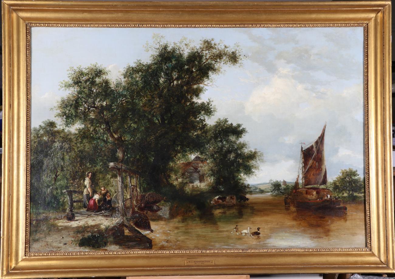 Circle of Henry John Boddington (1811-1865) Pulling in the creels Oil on canvas, 61cm by 91cm - Image 2 of 3