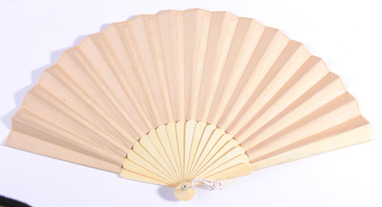 Circa 1902, A Commemorative Fan, of cream satin mounted on plain ivory sticks, painted with the - Image 2 of 2