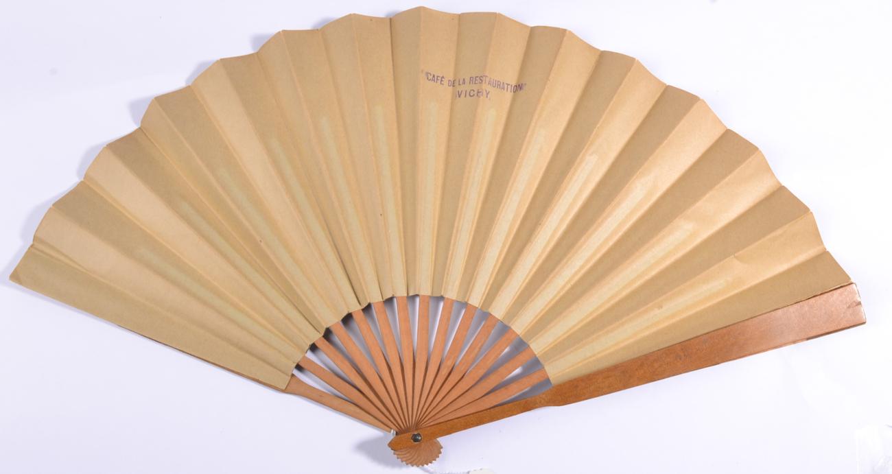 A Commemorative Fan, produced in 1895 for the XIII exhibition in Bordeaux, France, the printed - Image 4 of 4