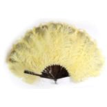 The Duchess of Windsor: A Circa 1920's Fan, the pale yellow ostrich and grey marabou feathers
