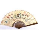 A Ball at Saint Cyr, 1921: A Commemorative Wood and Paper Fan, with a double leaf, produced for