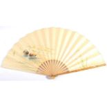 Felix Gardon: A Circa 1930's Fan, with bamboo guards and lacquered gorge, painted paper leaf,