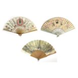 A 19th Century Duvelleroy Fan for The Paris Exhibition of 1889, marked ''Duvelleroy 1889'' recto/