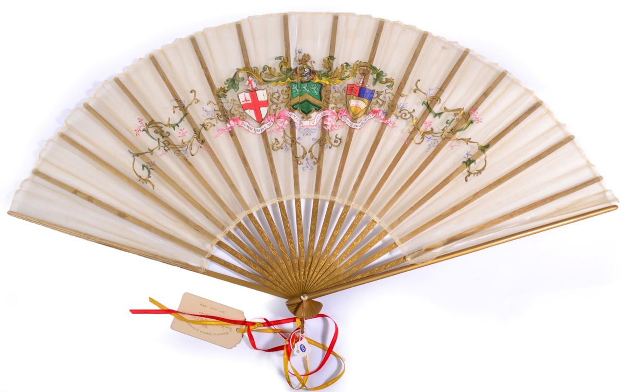 The Worshipful Company of Fan Makers: A Late 19th Century Cream Gauze Fan, mounted on simple