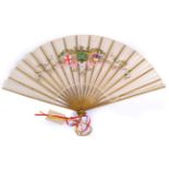 The Worshipful Company of Fan Makers: A Late 19th Century Cream Gauze Fan, mounted on simple