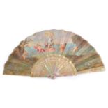 The Triumph of Venus: A Circa 1880 Fan, with double velum leaf, mounted on pierced and gilded,