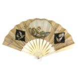 A Fan for a Friend: A Mid-18th Century German Fan, the bone sticks simply shaped, and plain. The