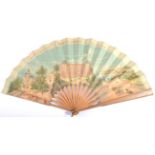 A Large Colourful Late 19th Century Fan, advertising the Grand Hotel Monte Carlo, showing the