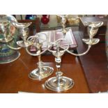 Pair of Victorian Adam style Sheffield plate candelabra