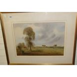 Edward Emerson (1900-) watercolour of Wiltshire landscape