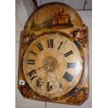 19th c. German wall clock with painted dial