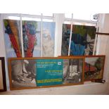 Two vintage frames for British Rail carriage posters, one with original 1950's Littering poster,