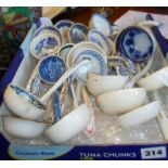 Good collection of 25 blue and white transfer printed sauce and serving ladles, various factories
