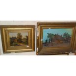 Two Victorian oil paintings of rural scenes