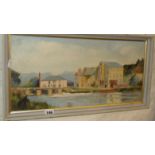20th c. oil on board of Bickton Mill by P.S. Worth
