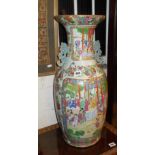 Large Chinese Canton vase (restored with hairline crack and to base)