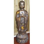 Antique Chinese gilt bronze standing buddha, 38cm tall