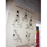 Fire Service Ladders for Rescue poster from Her Majesty's Stationery Office, together with a