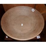 Large turned fruit wood dairy bowl