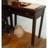 Georgian mahogany foldover tea table with drawer (A/F)