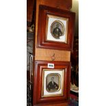 Two 19th c. walnut-framed ambrotype portraits of gentlemen