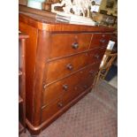 Victorian mahogany chest of drawers (2 over 3) with bun handles