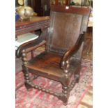 18th c. oak wainscot chair