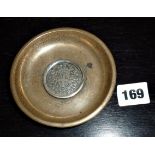 Silver? or plated bowl with inset silver coin - a Maltese Scudo dated 1796