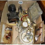 Silver plated cutlery, pocket watch etc.