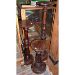 Three Victorian turned and carved mahogany stands