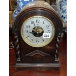 Edwardian oak cased Bulle patent early electric clock, dial marked T. Preston & Co, Whitby
