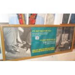 Two vintage frames for British Rail carriage posters, one with original 1950's Littering poster,