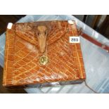 Alligator leather handbag