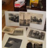 Quantity of assorted large sepia photographs of sailing barges, Wareham Quay, Penzance Harbour,