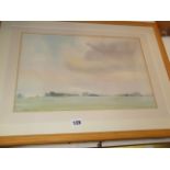 Watercolour of Swanton Morley airfield, Norfolk, signed and dated