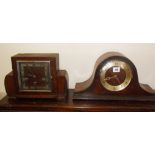 Two wood-cased mantle clocks