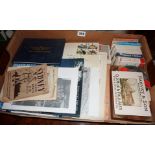 Box of ephemera inc. army related, playing cards, beer mats etc.