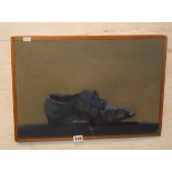 C. Stanton (XX) oil on canvas study of a man's shoe