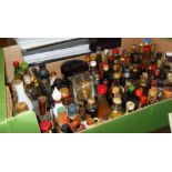 Collection of 120 miniature bottles of whisky & brandy etc