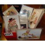 150 humorous postcards, inc. Mabel Lucie Attwell, Bamforths, Micks Comics etc, early 1900's and