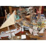 Wooden boat & ship models including Galleon