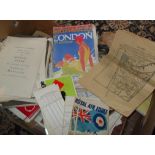 Box of assorted paper ephemera