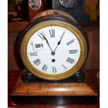 19th c. circular mahogany cased mantle clock