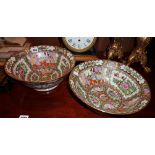 Pair of Chinese 20th c. Cantonese bowls, 11" diameter