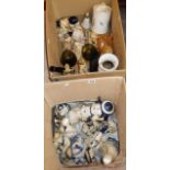 Two large boxes of assorted china ornaments etc.