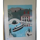 Julian Trevelyan (1910-1988) lithograph no. 10/100 of the lock-keepers cottage c. 1975, signed in