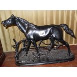 Bronze type cast metal horse