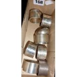 Collection of 8 hallmarked silver napkin rings, approx. 4.5 troy oz