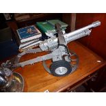 A Kompact Kit scale model of a 25 powder Field gun constructed in steel, aluminium and brass with